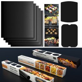 5-Piece Non-stick BBQ Grill Mat Baking Mat BBQ Tools Cooking Grilling Sheet Heat Resistant Easily Cleaned Kitchen Tools; 15.75"x12.99"
