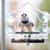 Pet Bird Feeder; Nature Anywhere Clear Plastic Window Bird Feeder for Outside - Clear Window Bird Feeder with Strong Suction Cups