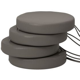 Patio Chair Cushions Set of 4 Round Seat Cushions for Dining Bistro Chairs Machine Washable, 15"x15"x3", Dark Gray