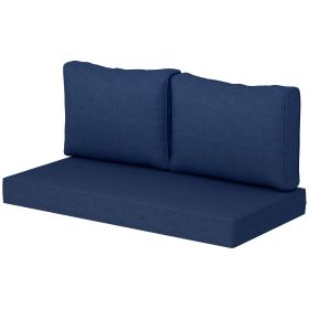 2 Seater Patio Furniture Cushions, Thick Outdoor Loveseat Cushions Furniture Cushions with Removable Cover