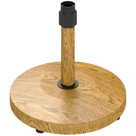 Patio Umbrella Base Holder, Outdoor Umbrella Base with Wheels, Heavy Duty Patio Umbrella Stand Base for Garden, Poolside, Natural Wood