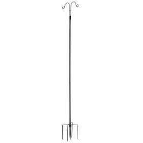 Double Shepherds Hooks for Outdoor, 8-Pack 76-Inch Heavy Duty Bird Feeder Pole, 3/4 Inch Thick Garden Hooks for Hanging Hummingbird Feeder