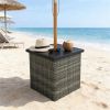 Side table, square table, coffee table, outdoor side table, mixed gray