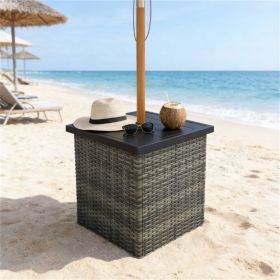 Side table, square table, coffee table, outdoor side table, mixed gray