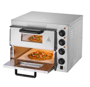 T3342P462558  Commercial Desktop Pizza Oven-2 pizza trays, 14-inch electric pizza oven with four knobs and double-layer countertop