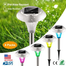 4-Pack Solar Garden Lights Outdoor IP44 Waterproof Solar Pathway Lights Color Changing Landscape Lamps 10-Hrs Lawn Lighting for Yard Driveway Walk
