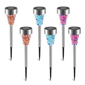6-Pack Solar Garden Lights Outdoor Solar Pathway Lights IP44 Water-Resistant Landscape Lights 8-Hrs Lawn Lamps for Yard/Driveway/Walkway