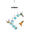 Wind Chimes Humming Bird Feeder; Outdoor Hanging Hummingbird Feeder, Ant and Bee Proof for Garden/Patio/Yard/Balcony