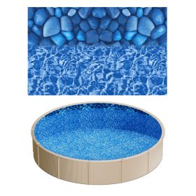 24ft Pool Liner, Round Overlap Swimming Pool Liner for 52 in Wall Height, Premium Vinyl, Easy Install with Leak-Proof Patches