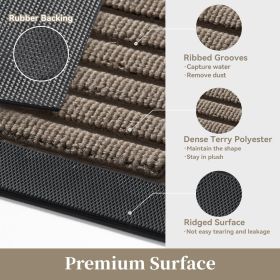Outdoor Mat 17"x30" Non Slip Front Door Mat Outside Absorbent Rubber Welcome Mat Low Profile Dirt Trapper Indoor Outdoor Doormat Boho Arch Door M