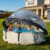 12 Foot Round Multifunctional All Weather Cover Pool Dome Enclosure for Outdoor Pools, Compatible w/Clean & Warm Water Frame Pools