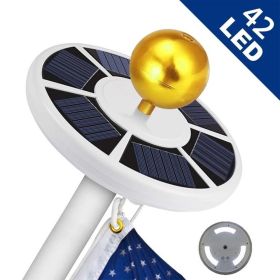 42-LED Solar Flagpole Light Garden Umbrella Light Outdoor Waterproof Landscape Street Flag Pole Lamp with Hook