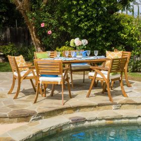 Hermosa 7-Piece Wood Dining Set with Cushions