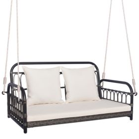 2-Person Outdoor Hanging Swing Chair with Ropes