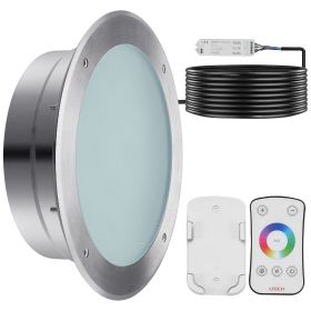12V LED Pool Illumination Light, 10 Inch 40W, RGBW Hue Shift for Inground Pools & Spas, Includes 100 FT Cord & Remote, Suits 10 in Wet Niches, IP68