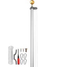20FT Sectional Flag pole Kit, Heavy Duty Aluminum Alloy in Ground Flag poles for Outside, 3 Display Modes Flagpole with 3x5 American Flag