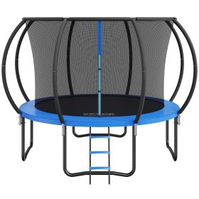 VEVOR 10FT Trampoline, 330 lbs Trampoline with Enclosure Net, Ladder, and Curved Pole, Heavy Duty Trampoline with Jumping Mat and Spring Cover Pad