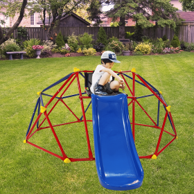 XCF007 6 FT Dome Climber with 1.2m Slide for Age 3+ Climber with Climbing Stones