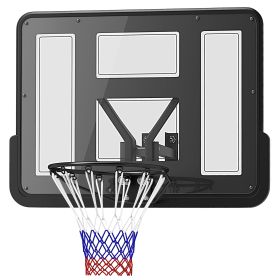 Wall Mounted Basketball Hoop, Basketball Goal Combo Kit with 43" Reinforced Shatter Resistant Backboard and All Weather Net for Indoor or Outdoor