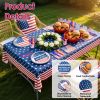 181Pcs 4th of July 250th Anniversary Party Supplies Set Independence Day Red White Blue Disposable Tableware with Plates Cups Cutlery Napkins Banner T