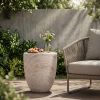 Outdoor/Indoor Lightweight Concrete Side Table,Travertine Finish