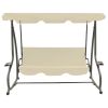 Outdoor Swing Bench with Canopy, Sand White