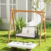 2-Person Outdoor Hanging Swing Chair with Ropes