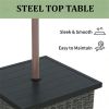 Side table, square table, coffee table, outdoor side table, mixed gray
