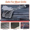 BBQ Grill Cleaning Brush Stainless Steel, Barbecue Cleaner Scraper 16.5" Handle Stiff Wire Bristles for Grill Cooking Grates