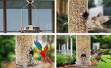 Hummingbird  Feeder; Outdoor Hanging Premium Grade Metal Tube; Chew-Proof; Weather and Water Resistant