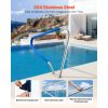 Pool Rail, 48 x 36 inch Pool Handrail, 220 lbs Load Capacity Heavy Duty 304 Stainless Steel Swimming Handrail, Detachable Nonslip Sleeve