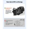 Variable Speed Pool Pump, 1.5 HP, AC 220-240V, 132 GPM, In/Above Swimming Pool Pump with Filter Basket, Powerful Self Priming, Programmable Timer
