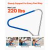 Pool Rail, 48 x 36 inch Pool Handrail, 220 lbs Load Capacity Heavy Duty 304 Stainless Steel Swimming Handrail, Detachable Nonslip Sleeve