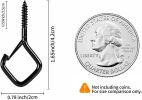 Screw Hooks 1.65" Small Metal Ceiling Hooks for Outdoor String Lights, Wind Chimes, Lanterns, and Hanging Decorations; Indoor/Outdoor