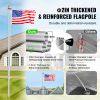20FT Sectional Flag pole Kit, Heavy Duty Aluminum Alloy in Ground Flag poles for Outside, 3 Display Modes Flagpole with 3x5 American Flag