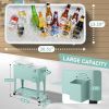 91*84.5*38.5cm Rectangular Plastic Box Frozen Insulation Cart Mint Green