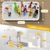 80QT 87.5*38.5*91cm Rectangular Plastic Box Iron Leg Tube Freezer Insulation Freezer Insulation Cart Milk White Color