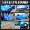 Tarps Waterproof 8x10 Feet, 2 Pack Heavy Duty Blue Tarp Cover 8 Mil Thick, Resistant Plastic Tarpaulin with Metal Grommets