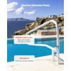 Pool Rail, 54 x 32 inch Pool Handrail, 220 lbs Load Capacity Heavy Duty Stainless Steel Swimming Handrail, Seamless Welding, Recessed or Base Mount