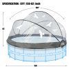 12 Foot Round Multifunctional All Weather Cover Pool Dome Enclosure for Outdoor Pools, Compatible w/Clean & Warm Water Frame Pools