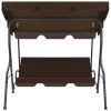 Garden Swing Bench, Coffee 66.9"x43.3"x60.2
