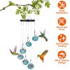 Wind Chimes Humming Bird Feeder; Outdoor Hanging Hummingbird Feeder, Ant and Bee Proof for Garden/Patio/Yard/Balcony