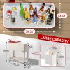 80QT 87.5*38.5*91cm Rectangular Plastic Box Iron Leg Tube Freezer Insulation Milky White Box Red Lid Freezer Insulation Cart
