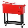 80Qt Red Box Black Square Foot Tube With Drain Pipe Freezer Incubator