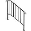 Matte Black Outdoor 3 Level Iron Handrail