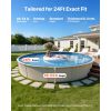 24ft Pool Liner, Round Overlap Swimming Pool Liner for 52 in Wall Height, Premium Vinyl, Easy Install with Leak-Proof Patches