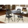 All-Steel Metal Folding Chair, Double Braced, Black (Set of 4)