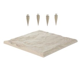 Garden Stepping Stones, 4Pcs 15.5 x 15.5 in, Decorative Stepping Stones with Stakes, Weather-Resistant Plastic Pathway Pavers, Smooth Surface (Color: Beige, Quantity: 4 pcs)