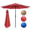 Outdoor Patio Umbrella with Push Button Tilt and Crank, Market Umbrella 8 Sturdy Ribs UV Protection Waterproof for Garden, Backyard