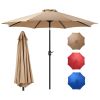 Outdoor Patio Umbrella with Push Button Tilt and Crank, Market Umbrella 8 Sturdy Ribs UV Protection Waterproof for Garden, Backyard
